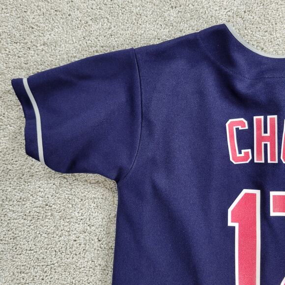 Youth Cleveland Indians Choo Jersey Medium Blue Button Down Majestic Baseball - Picture 6 of 14